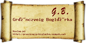 Grünczveig Boglárka névjegykártya